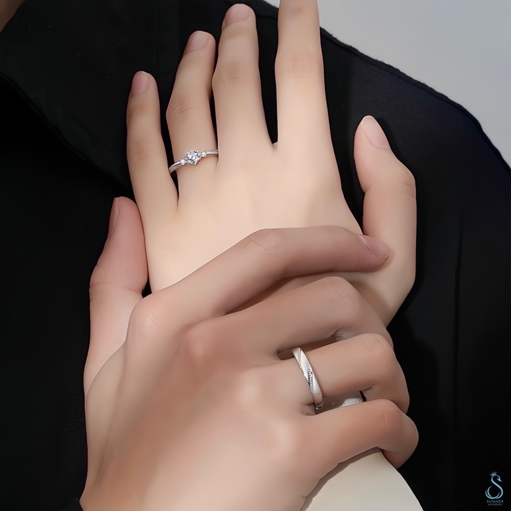 SUMMER 銀飾💫［925純銀］一見鍾情情侶對戒 情人節 純銀戒指-細節圖8