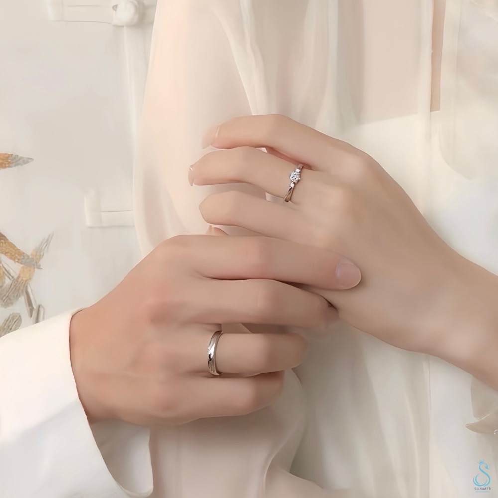 SUMMER 銀飾💫［925純銀］一見鍾情情侶對戒 情人節 純銀戒指-細節圖9