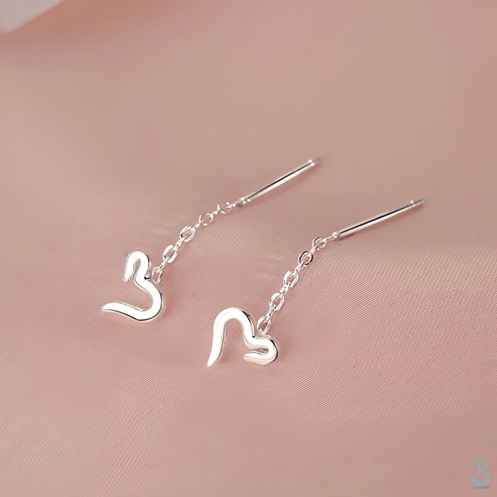 SUMMER 銀飾💫［925純銀］框心耳線 愛心耳環 純銀耳環-細節圖5