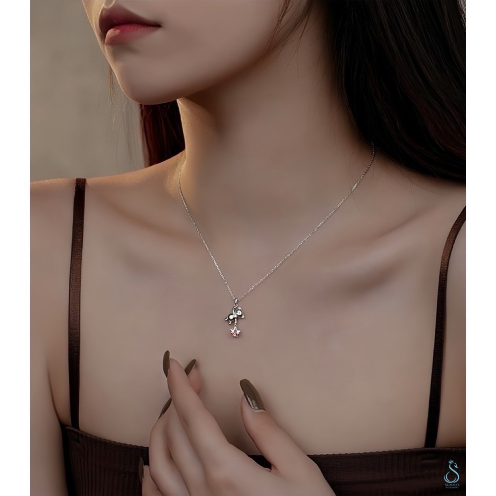 SUMMER韓 銀飾💫［925純銀］摘星小熊 煥采星星 純銀項鏈-細節圖7