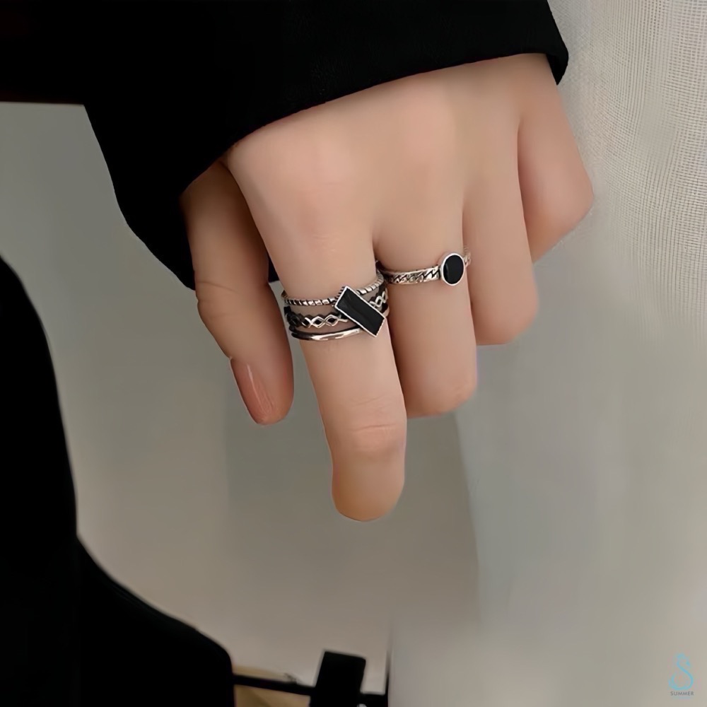SUMMER 銀飾💫［925純銀］泰銀潮流復古 黑時尚 造型戒指 純銀戒指-細節圖2