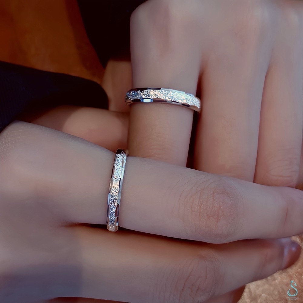 SUMMER 銀飾💫［925純銀］閃亮銀河情侶對戒 純銀戒指 情人節-細節圖3