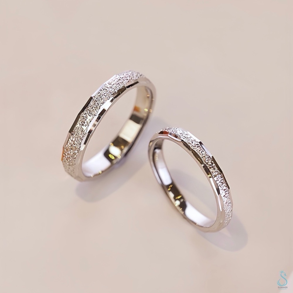SUMMER 銀飾💫［925純銀］閃亮銀河情侶對戒 純銀戒指 情人節-細節圖4