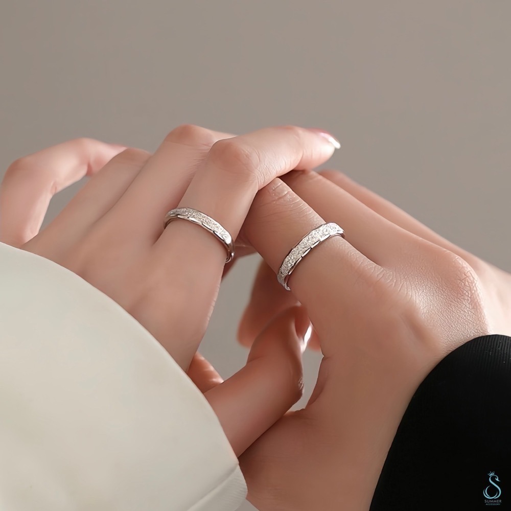 SUMMER 銀飾💫［925純銀］閃亮銀河情侶對戒 純銀戒指 情人節-細節圖7
