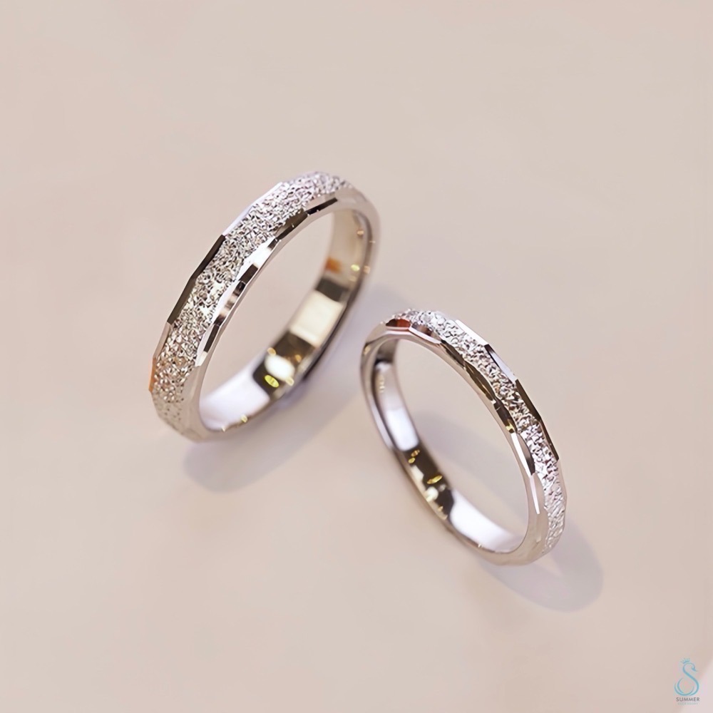 SUMMER 銀飾💫［925純銀］閃亮銀河情侶對戒 純銀戒指 情人節-細節圖4
