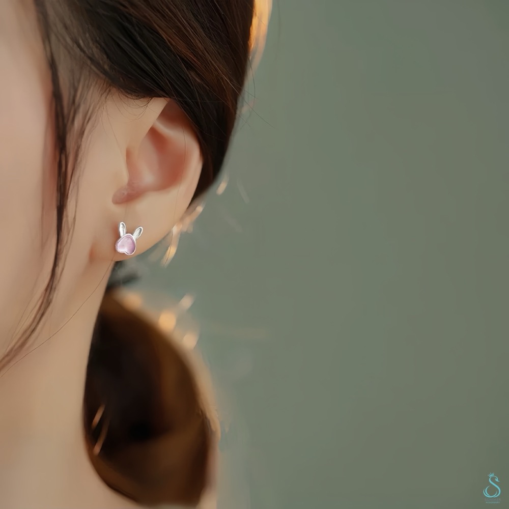 SUMMER 銀飾💫［999足銀］甜心兔轉珠耳環 鎖珠式耳環 純銀耳環-細節圖4