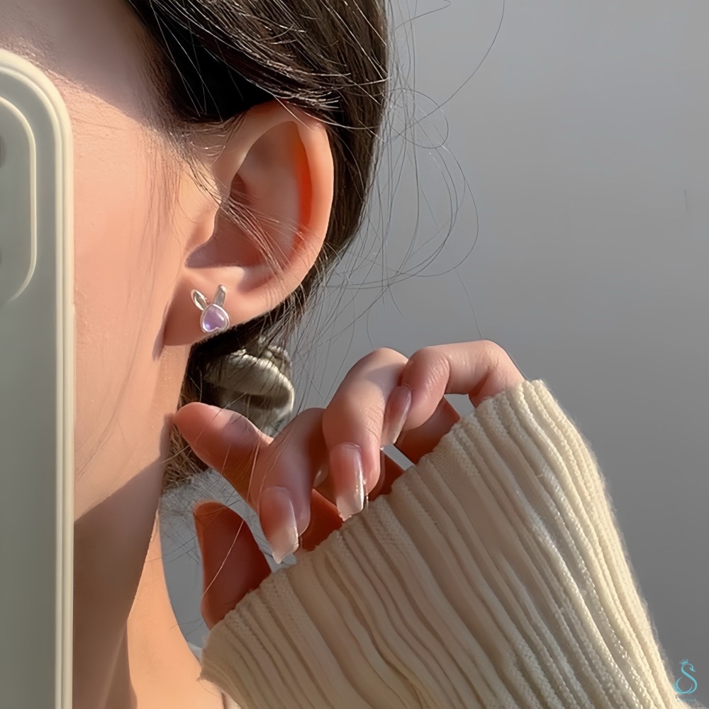 SUMMER 銀飾💫［999足銀］甜心兔轉珠耳環 鎖珠式耳環 純銀耳環-細節圖8