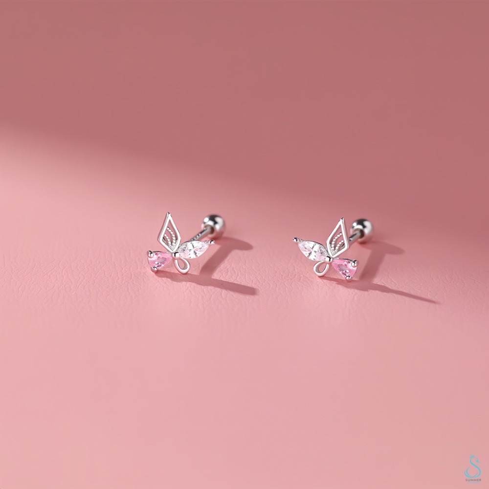 SUMMER 銀飾💫［999足銀］蝶の戀轉珠耳環 鎖珠式耳環 純銀耳環-細節圖2