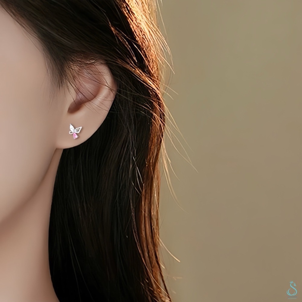 SUMMER 銀飾💫［999足銀］蝶の戀轉珠耳環 鎖珠式耳環 純銀耳環-細節圖9