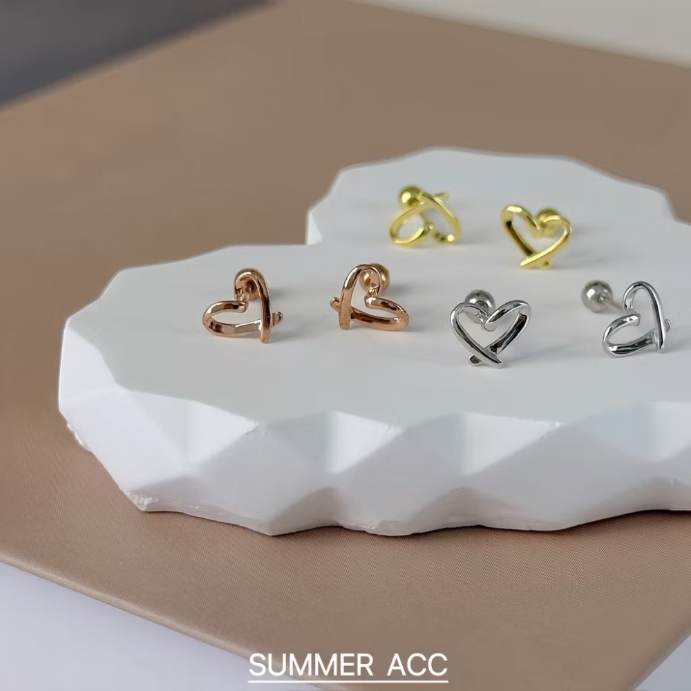 SUMMER 銀飾💫［925純銀］心語💕 鏤空愛心轉珠耳環 鎖珠式耳環 純銀耳環-細節圖5