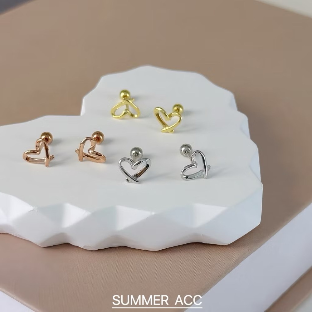 SUMMER 銀飾💫［925純銀］心語💕 鏤空愛心轉珠耳環 鎖珠式耳環 純銀耳環-細節圖6