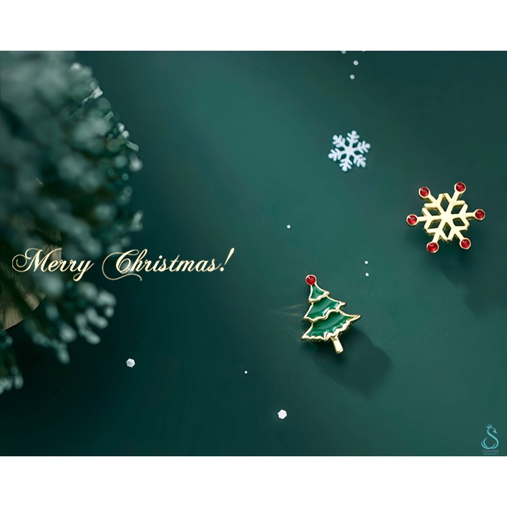 SUMMER 銀飾💫［925純銀］聖誕派對耳環 聖誕樹雪花🎄❄️純銀耳環  聖誕節-細節圖7