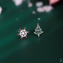 SUMMER 銀飾💫［925純銀］聖誕派對耳環 聖誕樹雪花🎄❄️純銀耳環  聖誕節-規格圖9