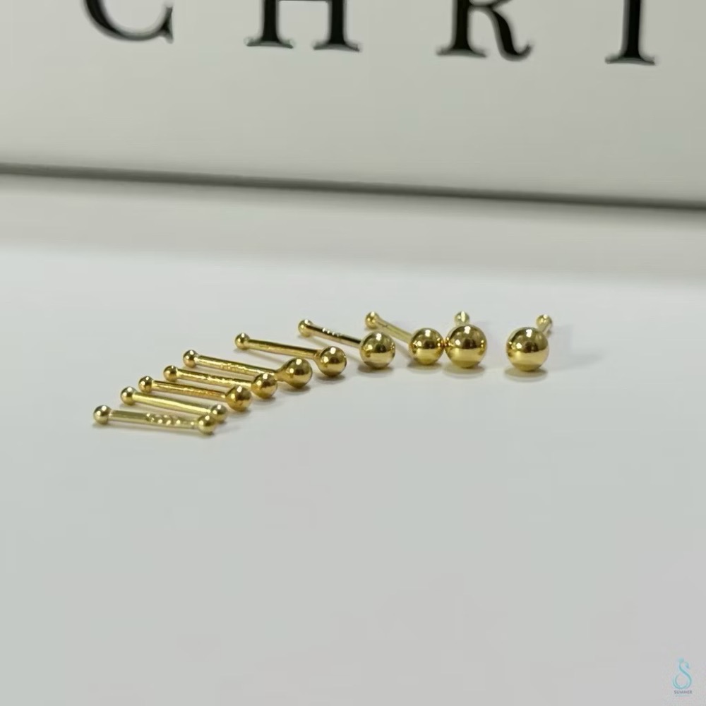 SUMMER 銀飾💫［S999足銀］精選5A超閃鋯石💎 防過敏養耳 《一對優惠價》圓珠/閃亮圓鑽 純銀養耳棒 純銀耳-規格圖9