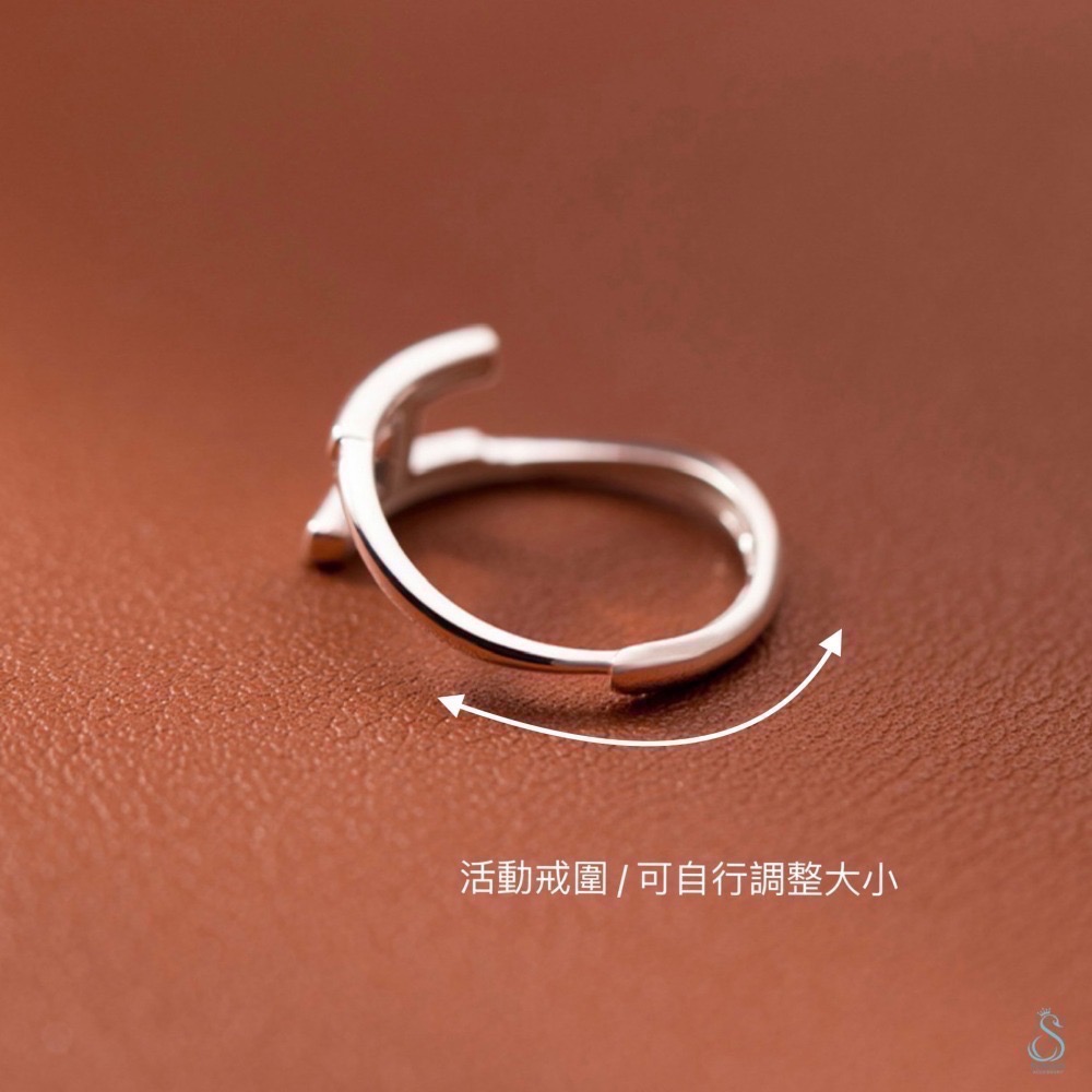 SUMMER 銀飾💫［925純銀］時尚H字母戒 純銀戒指-細節圖7