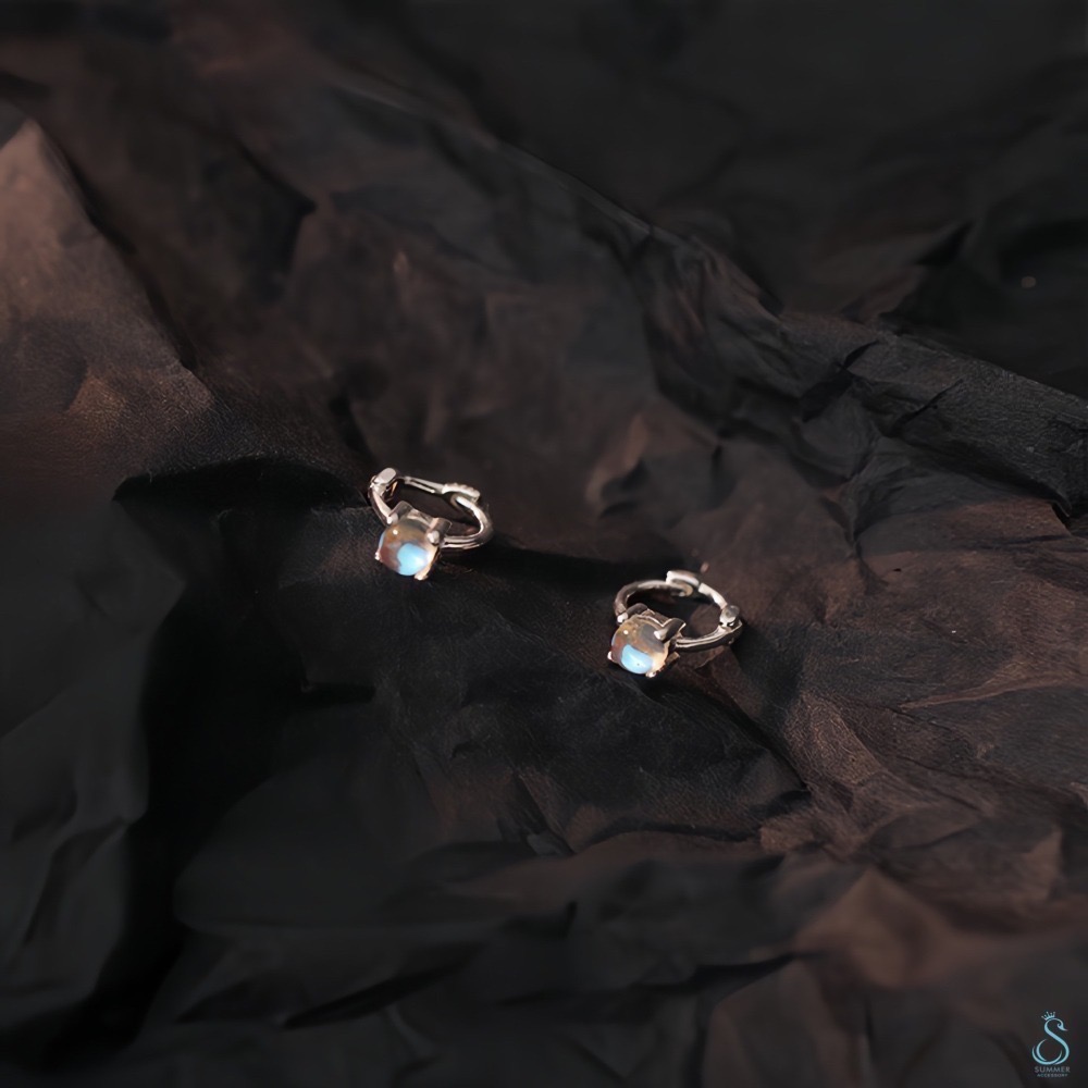 SUMMER 銀飾💫［925純銀］迷你 煥采琉璃純銀耳環 耳扣耳環-細節圖6