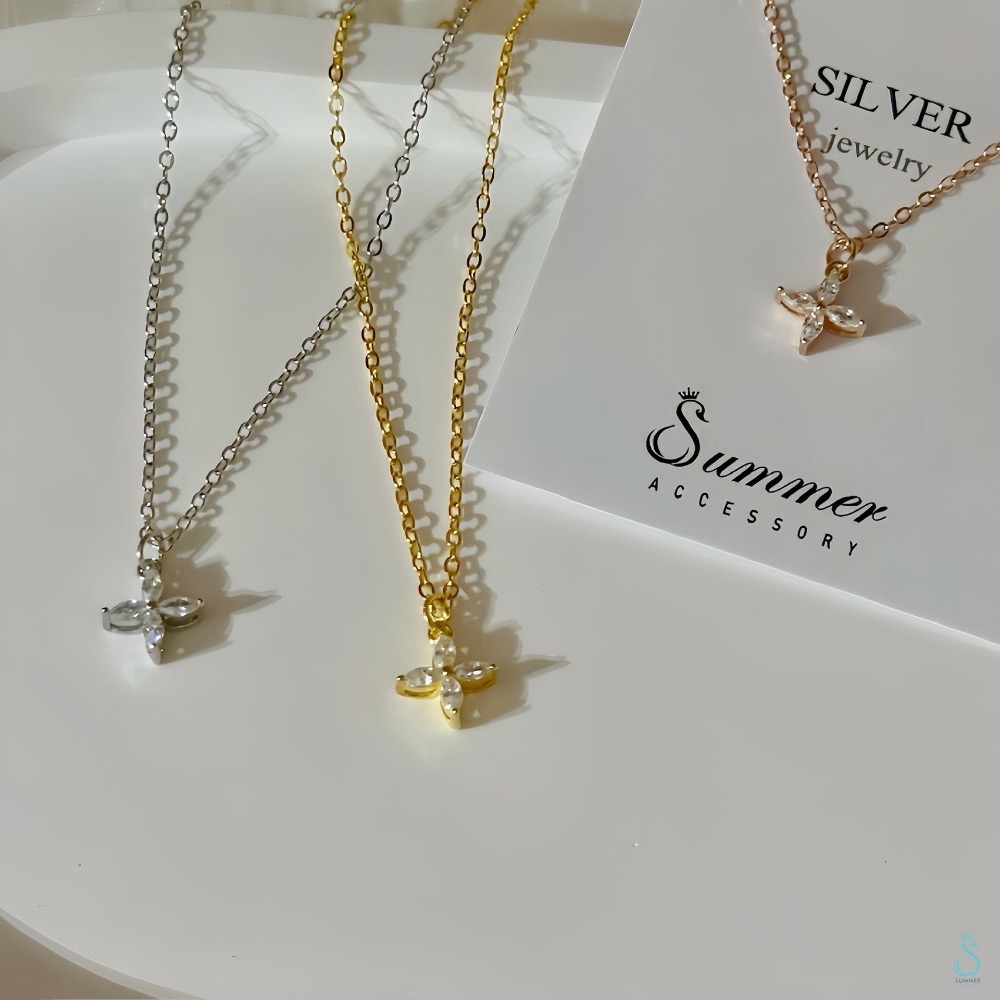 SUMMER 銀飾💫［925純銀］迷你四葉草項鏈 純銀項鍊-細節圖3