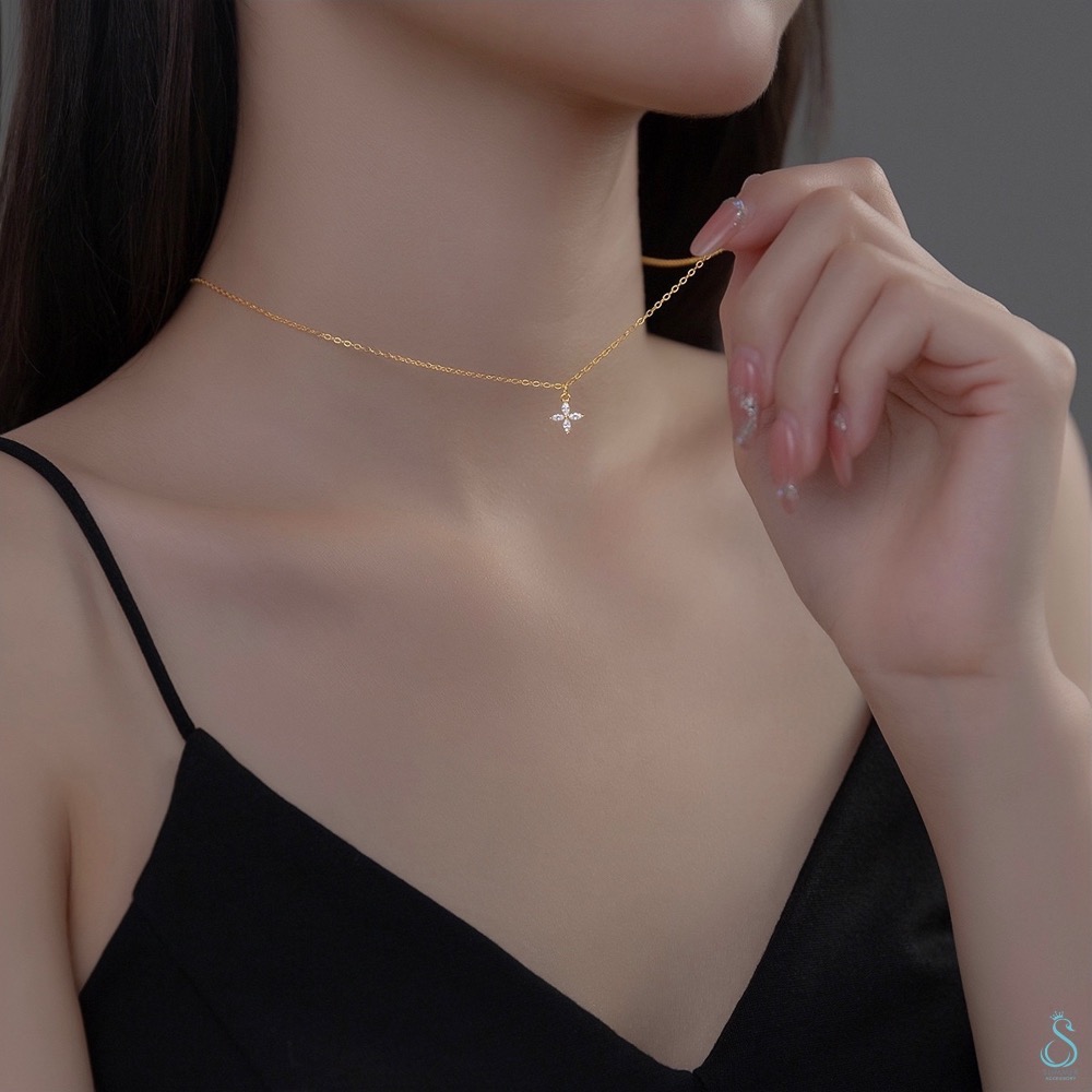 SUMMER 銀飾💫［925純銀］迷你四葉草項鏈 純銀項鍊-細節圖4