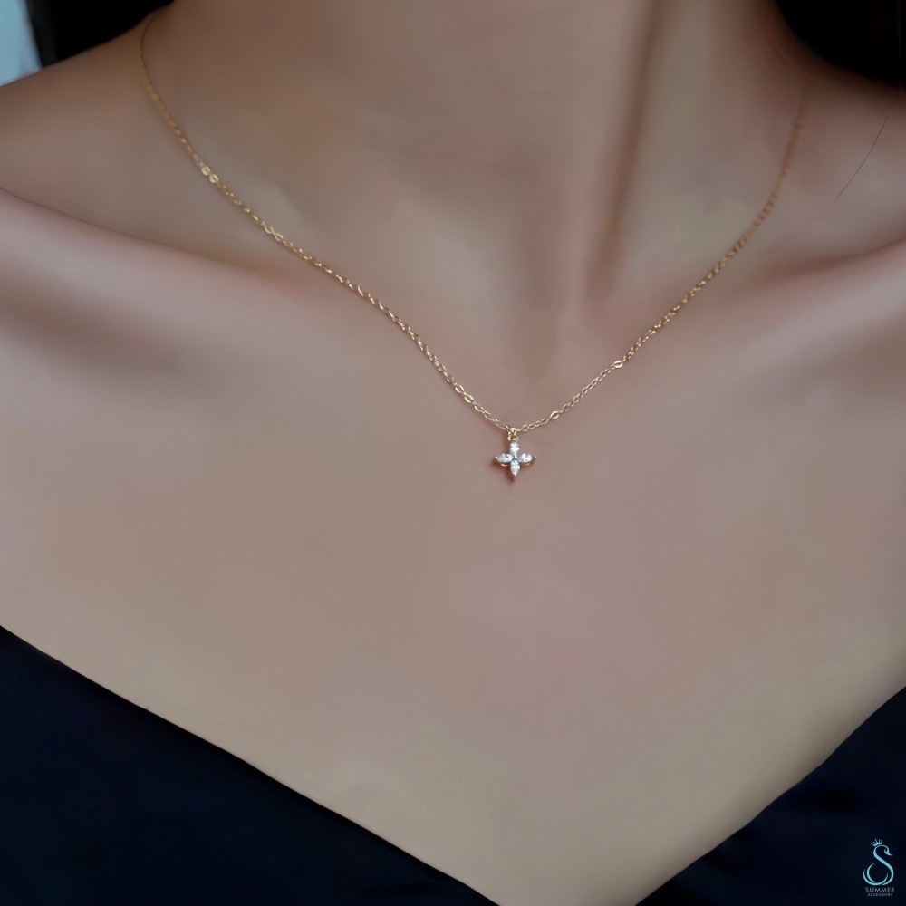 SUMMER 銀飾💫［925純銀］迷你四葉草項鏈 純銀項鍊-細節圖5