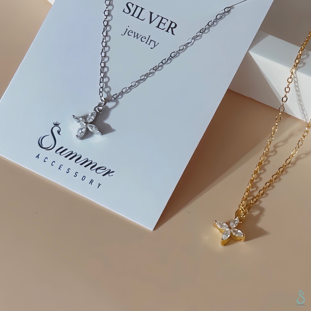 SUMMER 銀飾💫［925純銀］迷你四葉草項鏈 純銀項鍊-細節圖8