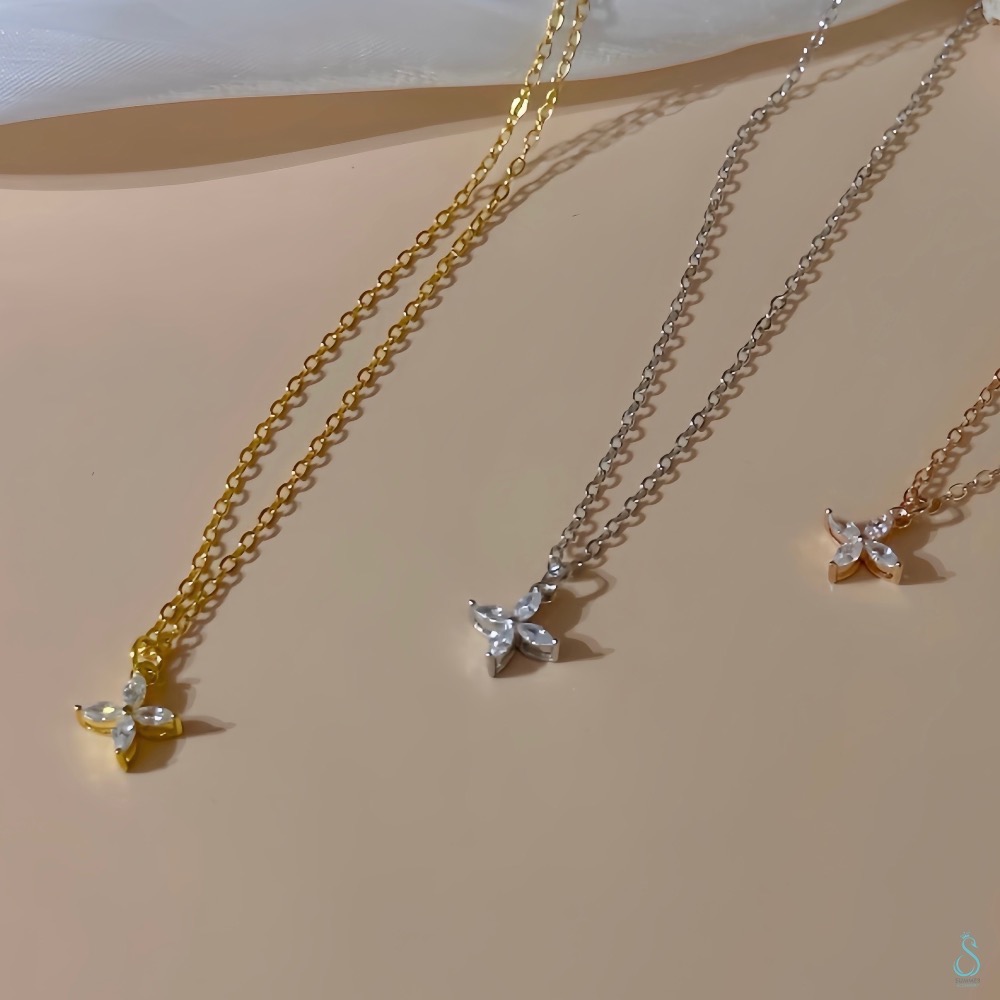 SUMMER 銀飾💫［925純銀］迷你四葉草項鏈 純銀項鍊-細節圖9