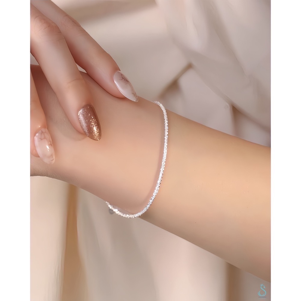 SUMMER 銀飾💫［925純銀］訂製細緻滿天星手鏈 純銀手鏈 純銀腳鏈-細節圖4