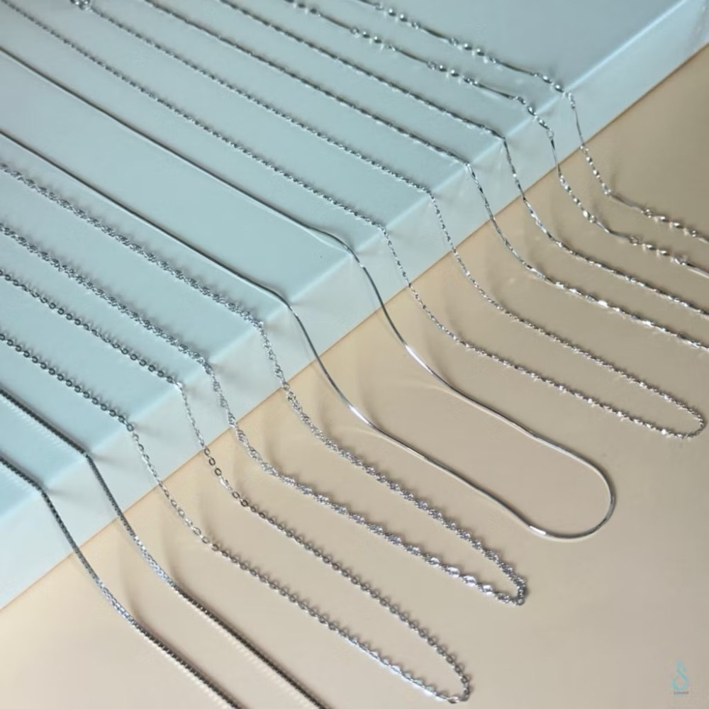 SUMMER 銀飾💫［925純銀］單項鍊 純銀項鍊 盒子鏈 O字鏈  元寶鏈 蛇骨鏈 瓜子鍊-細節圖6