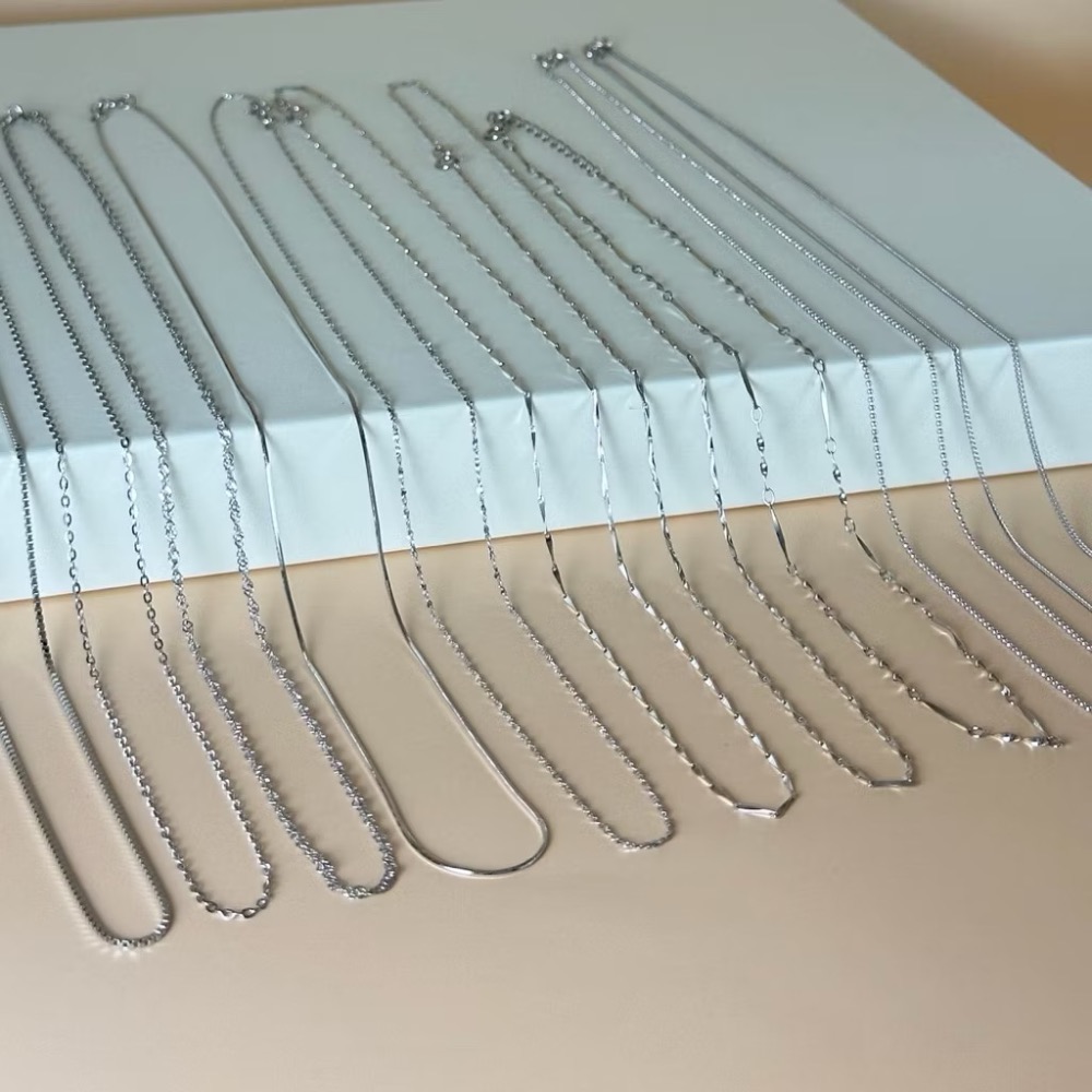 SUMMER 銀飾💫［925純銀］單項鍊 純銀項鍊 盒子鏈 O字鏈  元寶鏈 蛇骨鏈 瓜子鍊-細節圖9