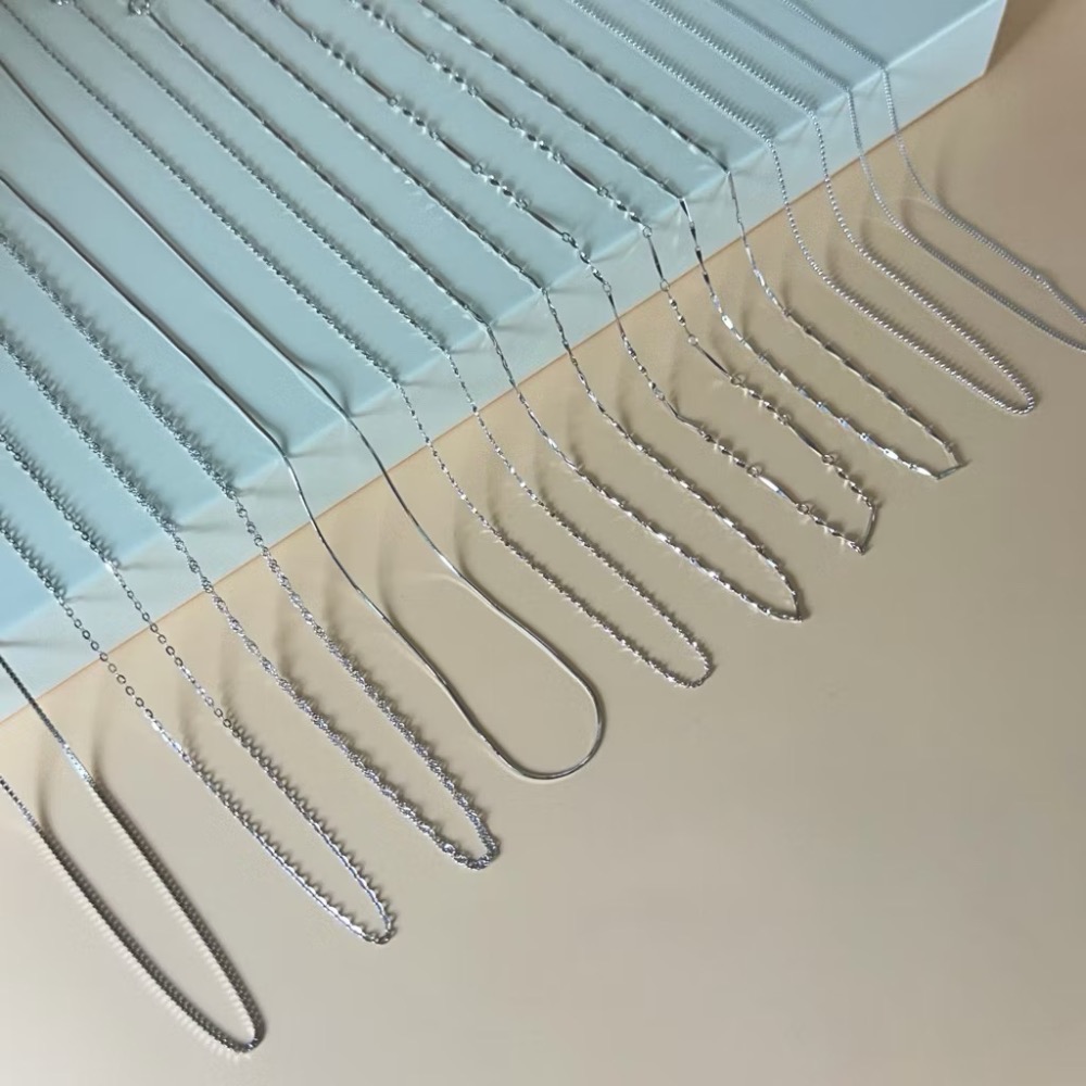 SUMMER 銀飾💫［925純銀］單項鍊 純銀項鍊 盒子鏈 O字鏈  元寶鏈 蛇骨鏈 瓜子鍊-細節圖9