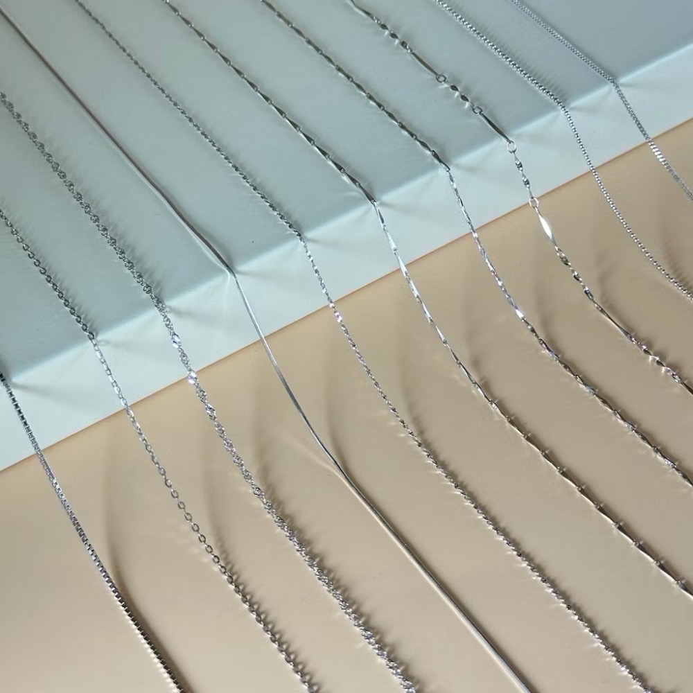 SUMMER 銀飾💫［925純銀］單項鍊 純銀項鍊 盒子鏈 O字鏈  元寶鏈 蛇骨鏈 瓜子鍊-細節圖8