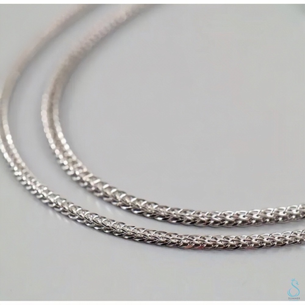 SUMMER 銀飾💫［S999足銀］蕭邦鏈 淨鍊 純銀項鍊（超耐用男女老幼皆可佩戴）可自行搭配吊墜 單項鍊-細節圖3