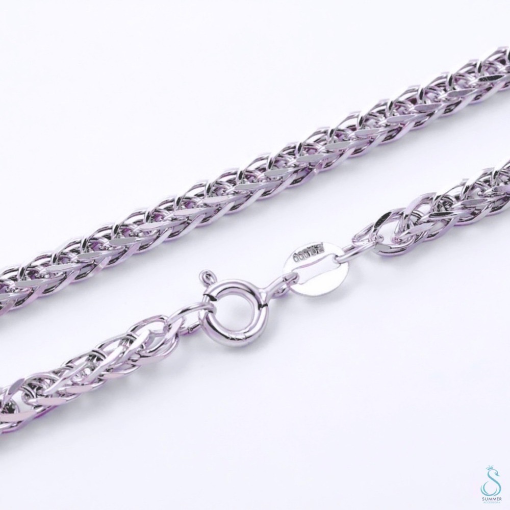 SUMMER 銀飾💫［S999足銀］蕭邦鏈 淨鍊 純銀項鍊（超耐用男女老幼皆可佩戴）可自行搭配吊墜 單項鍊-細節圖8