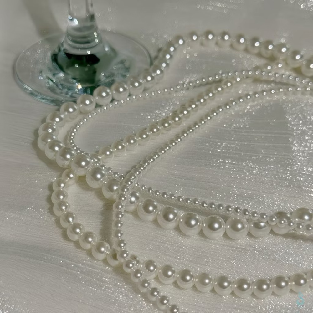 《升級版》不退流行的經典 正韓 亮澤光感 施華洛世奇 珍珠項鏈 經典 復古 純銀項鏈-細節圖2