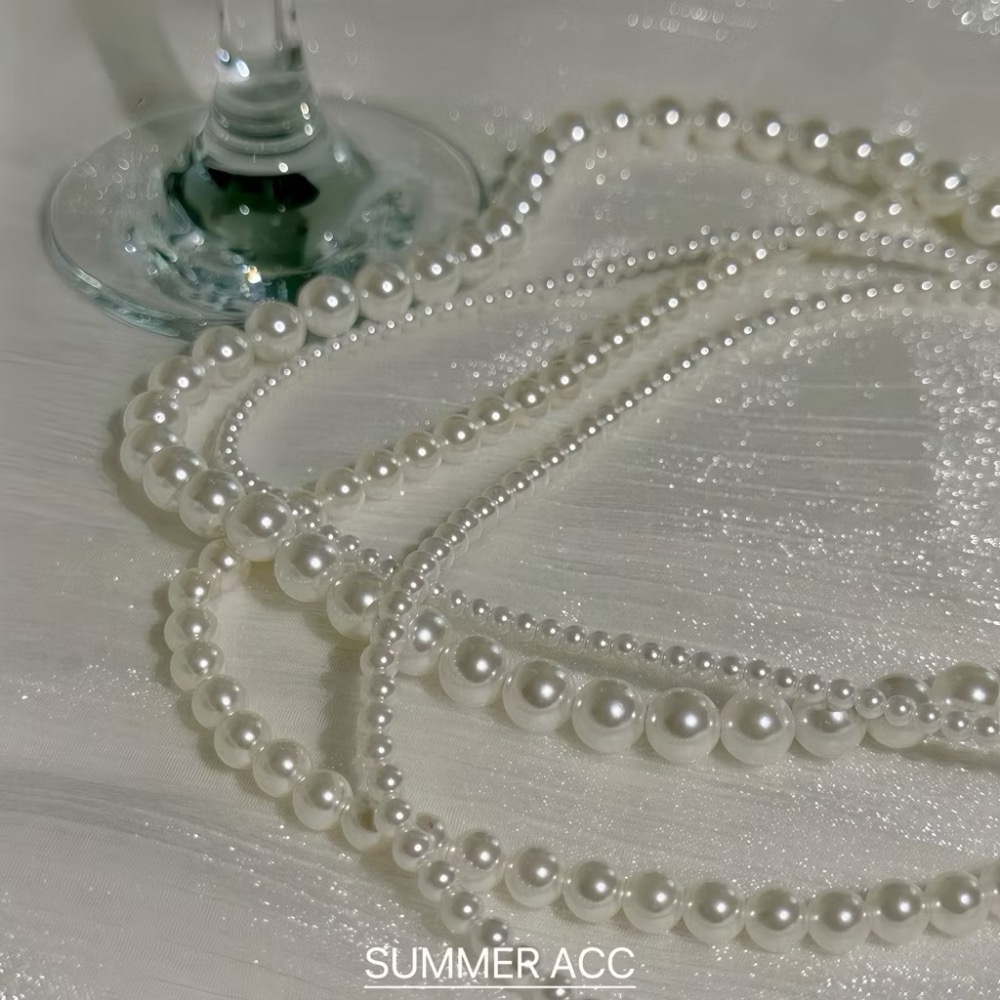 《升級版》不退流行的經典 正韓 亮澤光感 施華洛世奇 珍珠項鏈 經典 復古 純銀項鏈-細節圖2