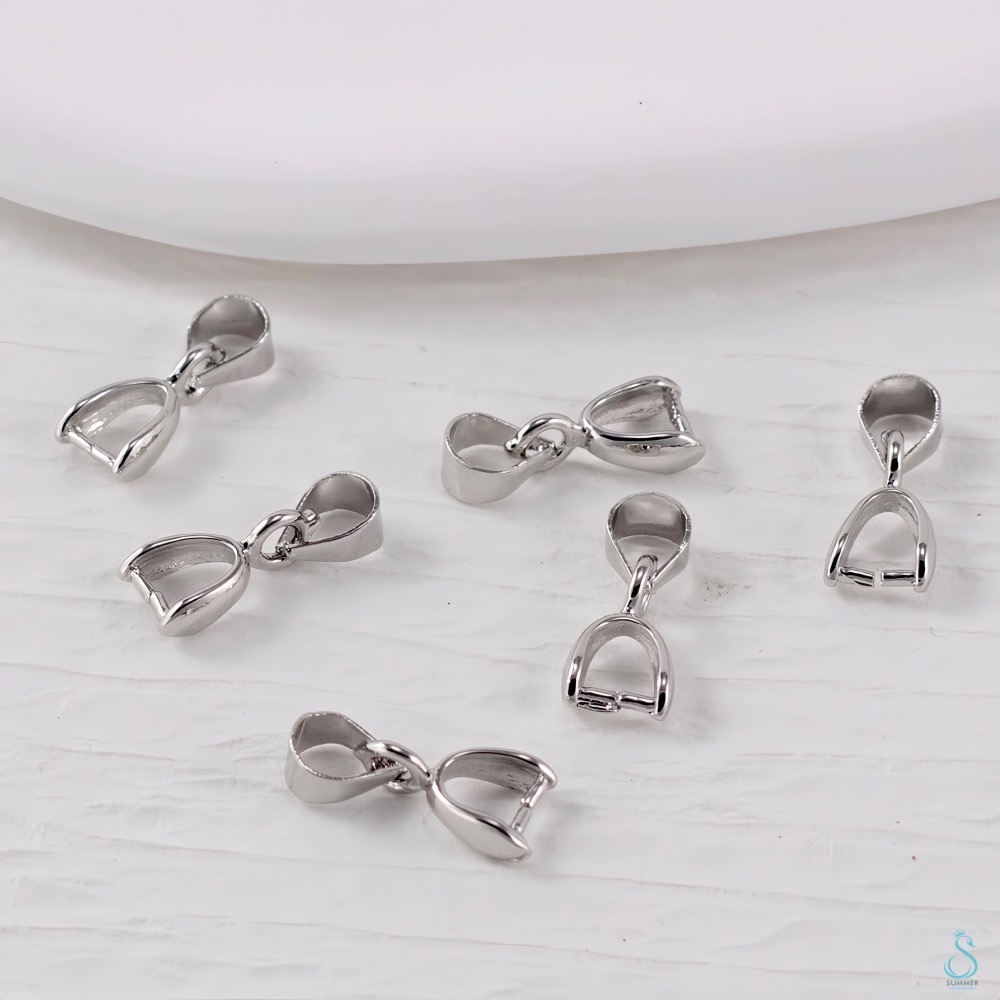 SUMMER 銀飾💫［925純銀］S925純銀吊墜扣頭 瓜子扣 玉扣配件 水晶翡翠玉墜DIY夾扣卡扣 純銀飾品項鏈-細節圖2