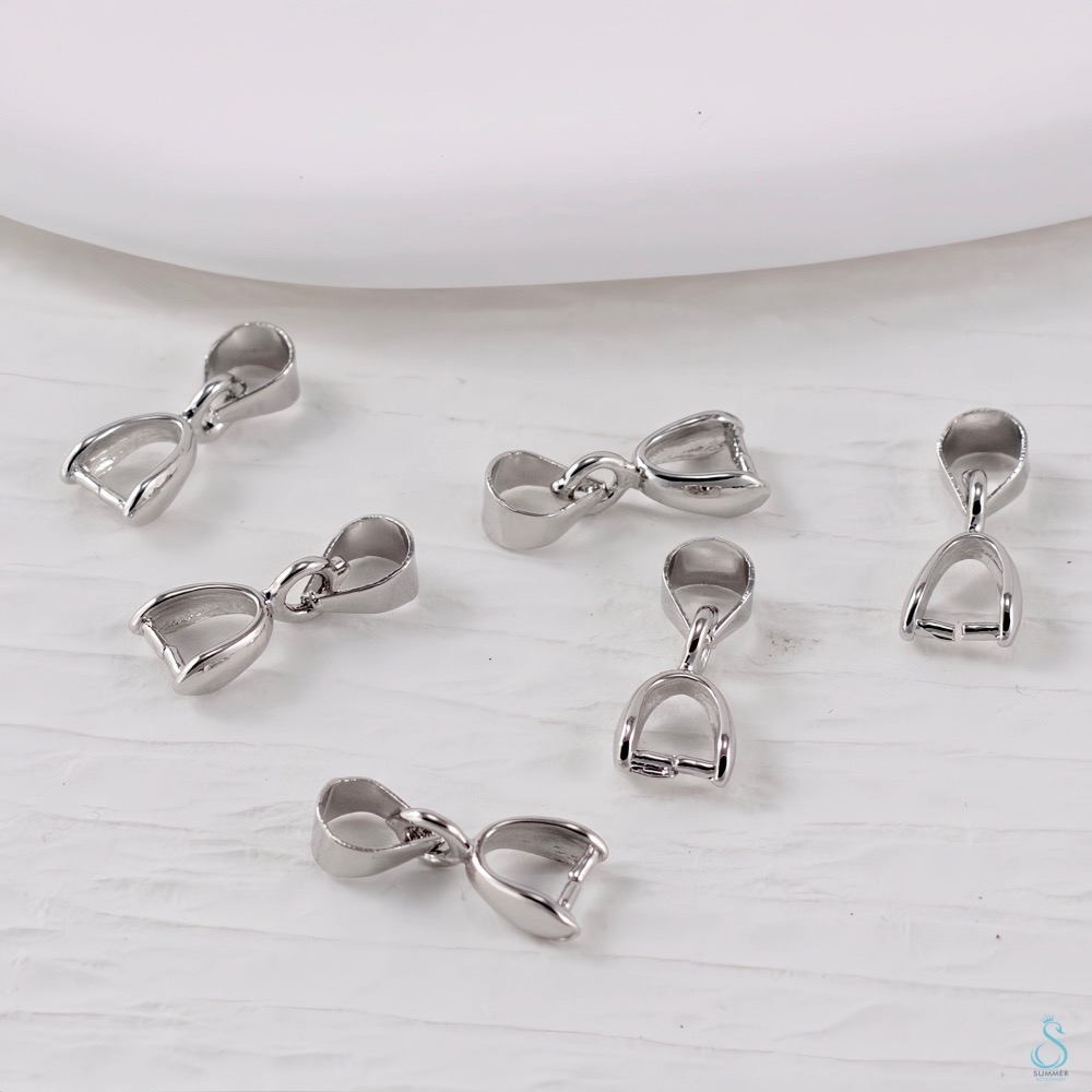 SUMMER 銀飾💫［925純銀］S925純銀吊墜扣頭 瓜子扣 玉扣配件 水晶翡翠玉墜DIY夾扣卡扣 純銀飾品項鏈-細節圖2