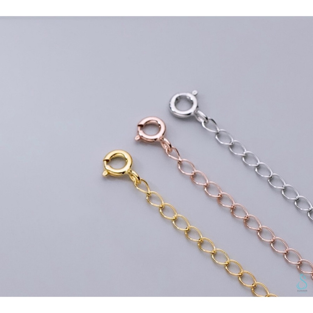 SUMMER 銀飾💫［925純銀］3.5cm純銀延長鏈 星星造型 純銀加長鏈 附純銀彈簧扣 純銀鏈 含鎖扣延長鏈-細節圖3