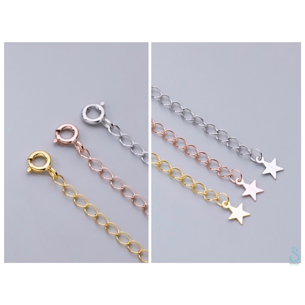 SUMMER 銀飾💫［925純銀］3.5cm純銀延長鏈 星星造型 純銀加長鏈 附純銀彈簧扣 純銀鏈 含鎖扣延長鏈-細節圖5