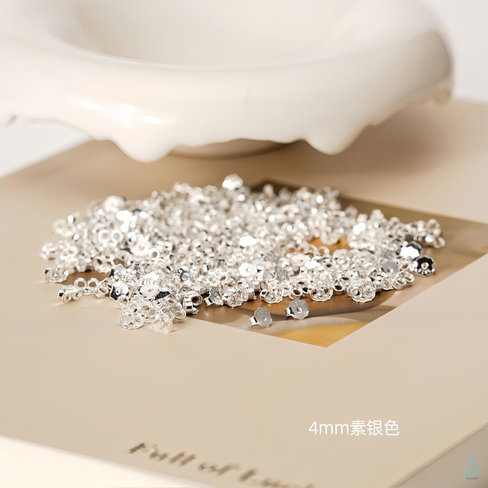 單個/純銀耳塞4.5mm（銀色/素銀色）