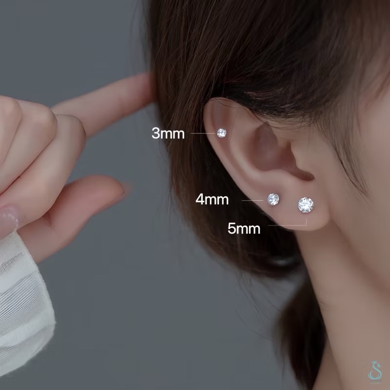 SUMMER 銀飾💫［925純銀］閃鑽螺紋轉珠耳環 鎖珠式耳環 純銀耳環-細節圖9