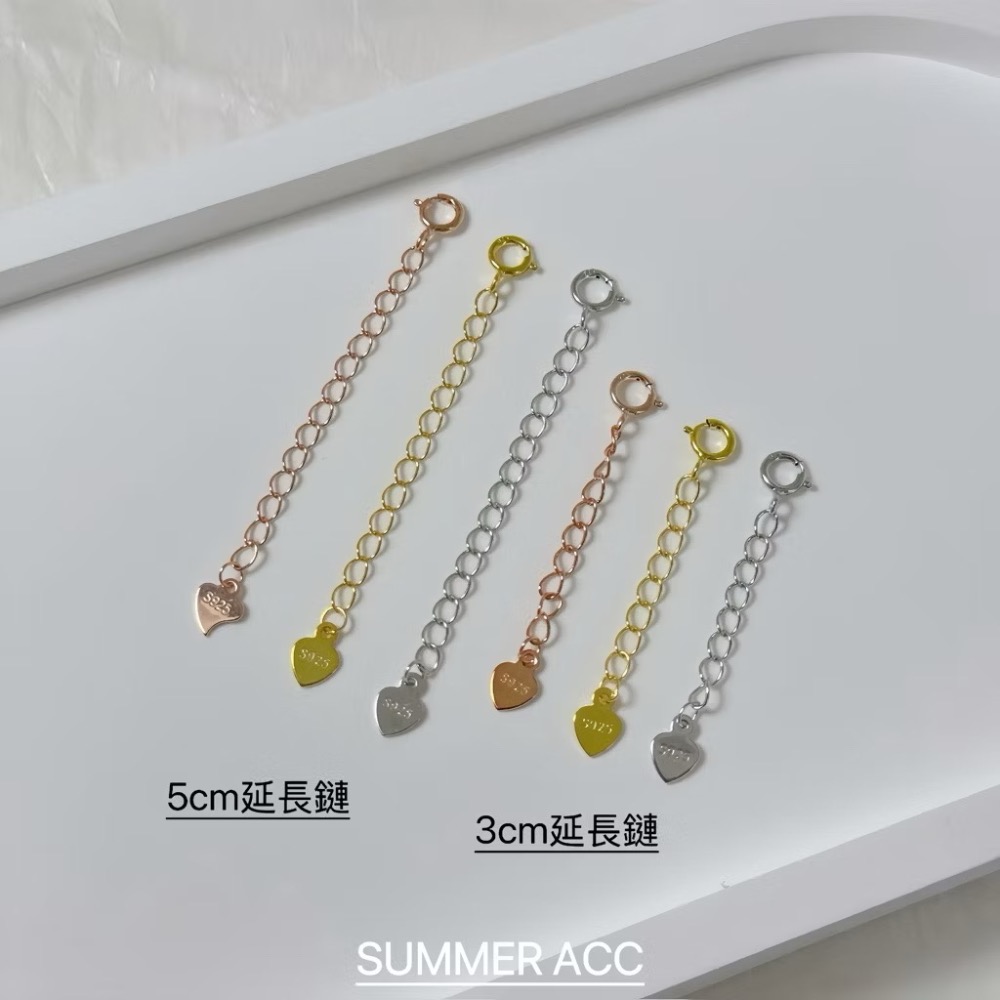 SUMMER 銀飾💫［925純銀］5cm純銀延長鏈 純銀加長鏈 純銀彈簧扣 純銀鏈 含鎖扣延長鏈-細節圖3