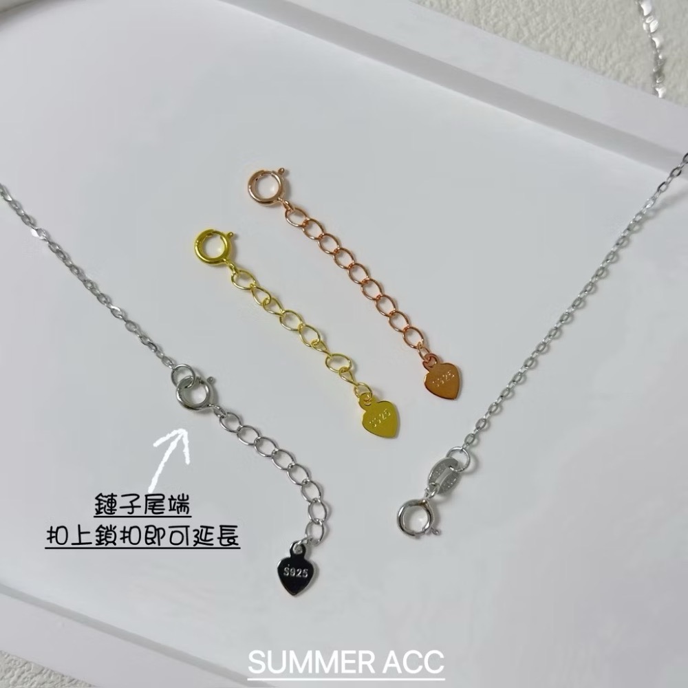 SUMMER 銀飾💫［925純銀］5cm純銀延長鏈 純銀加長鏈 純銀彈簧扣 純銀鏈 含鎖扣延長鏈-細節圖4