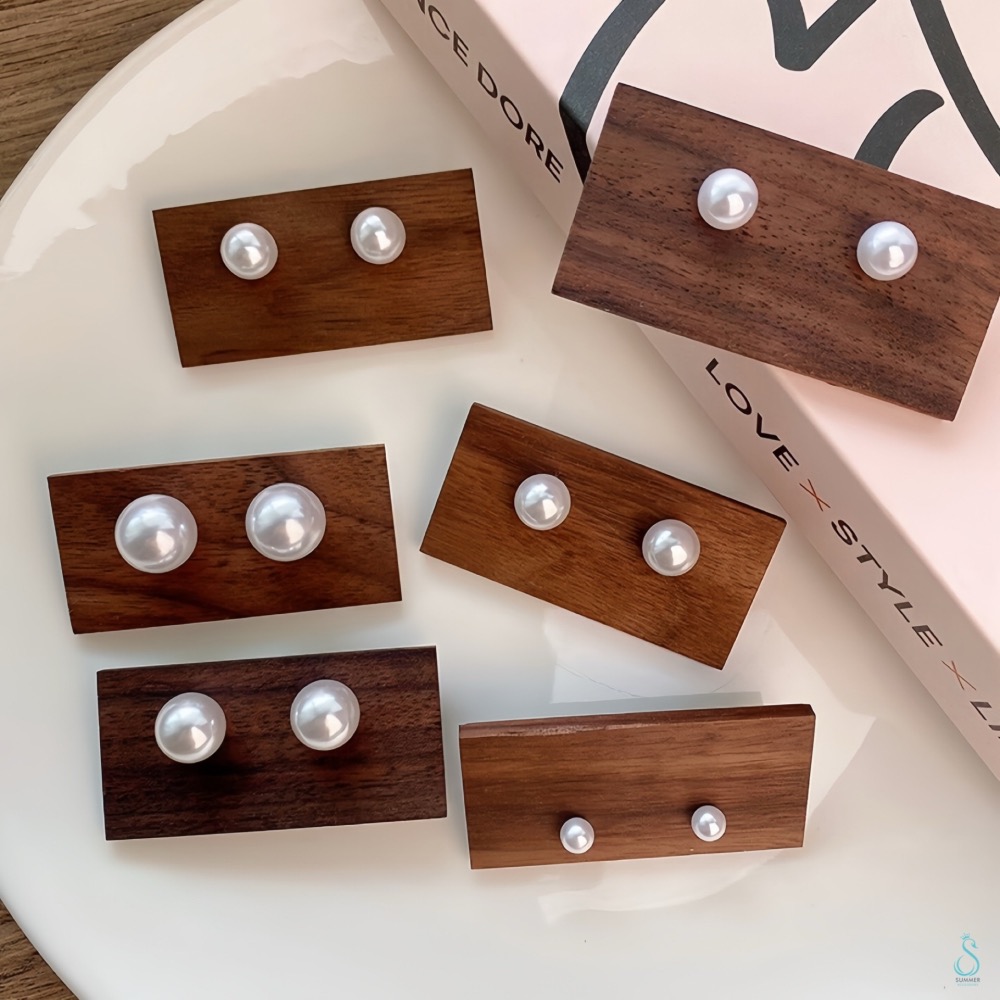 SUMMER 銀飾💫［925純銀］高光奶白珍珠耳環  簡約經典款珍珠耳針 養耳 純銀耳環 純銀飾品-細節圖9