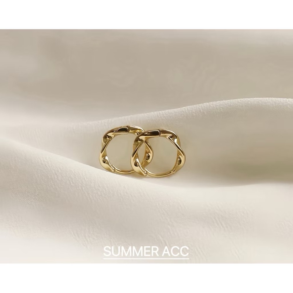 SUMMER韓 銀飾💫［925純銀］復古波卷耳環 純銀耳扣 純銀耳環 銀飾品-規格圖9