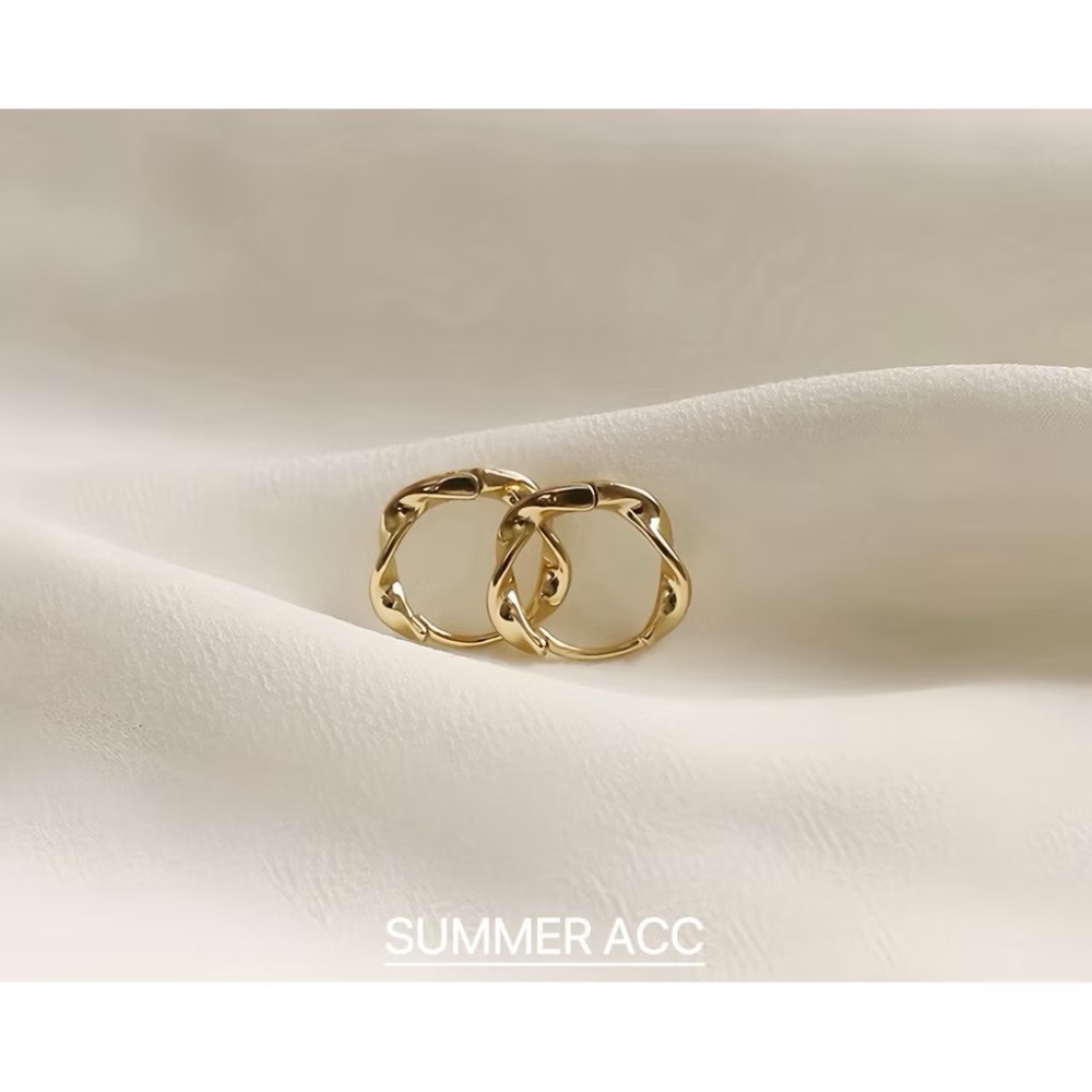 SUMMER韓 銀飾💫［925純銀］復古波卷耳環 純銀耳扣 純銀耳環 銀飾品-規格圖9