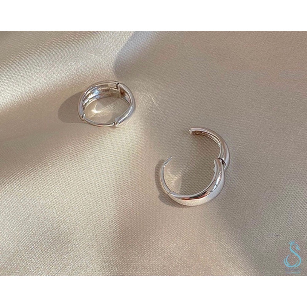 SUMMER韓 銀飾💫［925純銀］簡約 寬面耳扣 純銀 耳扣耳環  純銀飾品-細節圖4