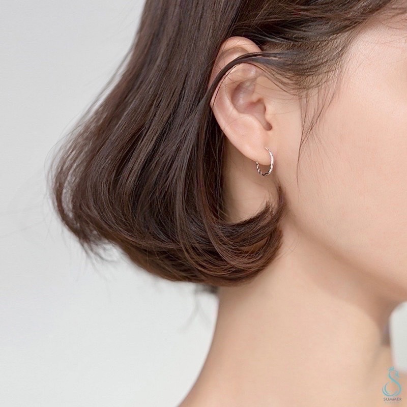 SUMMER 銀飾💫［990足銀］麻花卷耳環 圈圈耳環 純銀耳環-細節圖2