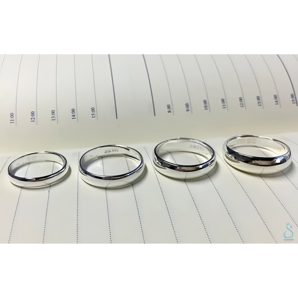 SUMMER 銀飾💫［999足銀］ 厚版素面戒 寬面尾戒 亮面戒指 情侶對戒 純銀戒指-細節圖5