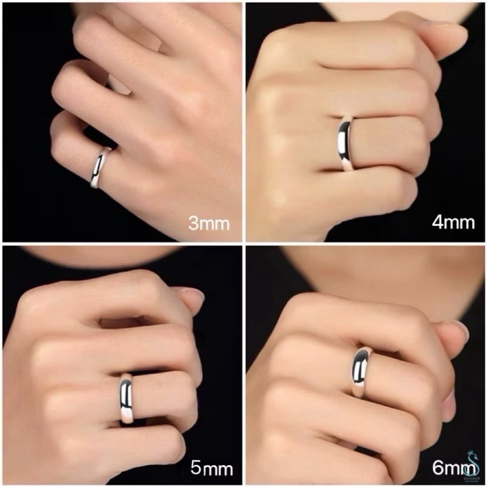 SUMMER 銀飾💫［999足銀］ 厚版素面戒 寬面尾戒 亮面戒指 情侶對戒 純銀戒指-細節圖6