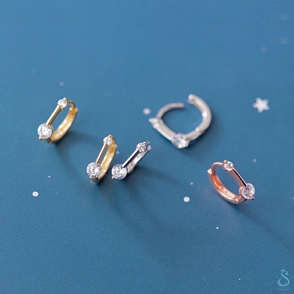 SUMMER 銀飾💫［925純銀］澄然之間 純銀耳環 耳扣耳環-細節圖4